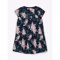 NAME IT Kortærmet Kjole Vigga Dark Sapphire Flowers